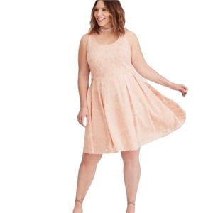 Torrid light pink lace skater dress Size 10 lace light pink, floral pattern